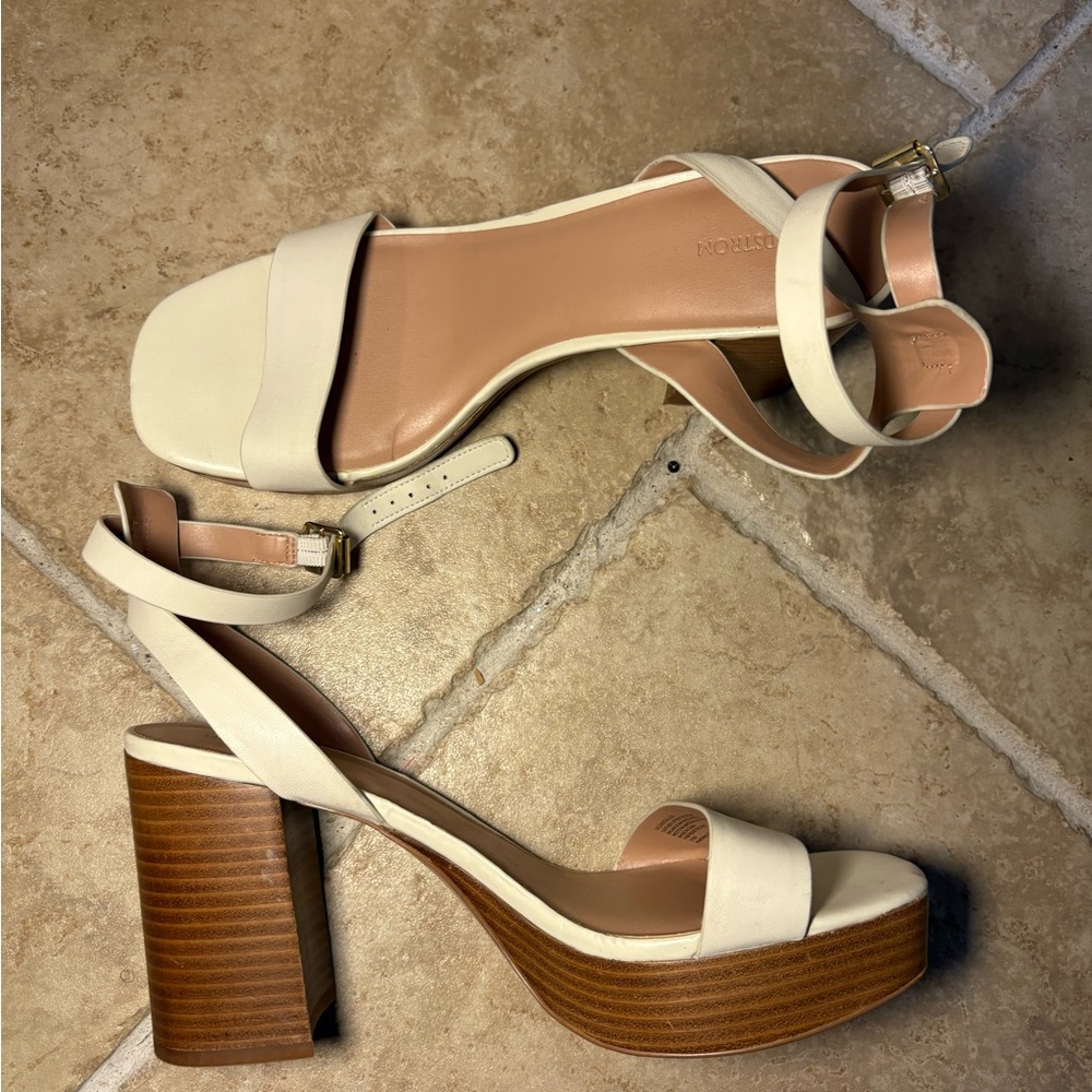 New Nordstrom Women’s Block‎ Heel Platform Sandals Summer Y2K Vacation - Picture 7 of 10